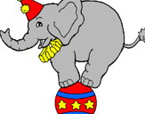 Disegno Elefante sulla palla  pitturato su THOMAS
