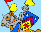 Disegno Cavaliere a cavallo pitturato su lorenzoale