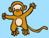 Disegno Scimmietta pitturato su antonellina