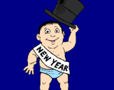Disegno Anno Nuovo pitturato su mimmy