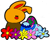 Disegno Coniglietto di Pasqua  pitturato su SILVIA 