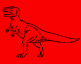 Disegno Tyrannosaurus Rex  pitturato su jose