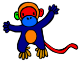 Disegno Scimmietta pitturato su michael