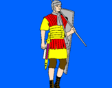 Disegno Soldato romano  pitturato su alessia