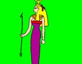 Disegno Hathor pitturato su Alessia