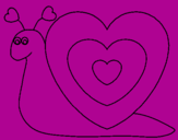 Disegno Lumachina cuore  pitturato su Vascso