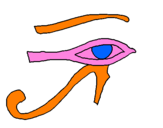 Disegno Occhio di Horus  pitturato su DAVIDE