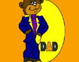Disegno Papà orso  pitturato su ciro