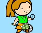 Disegno Ragazza che gioca a tennis  pitturato su angelica