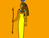 Disegno Hathor pitturato su pio