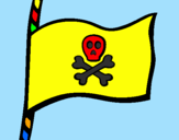 Disegno Bandiera dei pirati pitturato su MILO 04