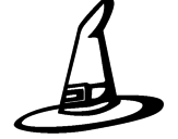 Disegno Cappellone da strega pitturato su federico