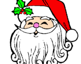 Disegno Faccione Babbo Natale  pitturato su Babbo Natale