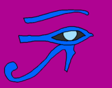 Disegno Occhio di Horus  pitturato su vanessa