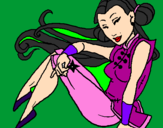 Disegno Principessa ninja  pitturato su delia