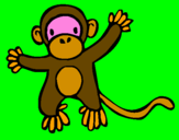 Disegno Scimmietta pitturato su chiara99