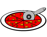 Disegno Pizza pitturato su rita aloisi