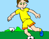 Disegno Giocare a calcio pitturato su gladys