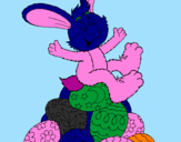 Disegno Coniglio di Pasqua pitturato su Violante