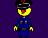 Disegno Agente di polizia pitturato su antonio