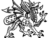 Disegno Drago aggressivo  pitturato su rtfrtuyre