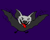 Disegno Pipistrello con la lingua fuori  pitturato su sara