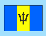Disegno Barbados pitturato su sara