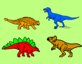 Disegno Dinosauri di terra  pitturato su paolo