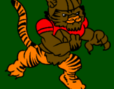 Disegno Giocatore tigre  pitturato su tommaso 3