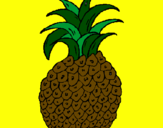 Disegno ananas  pitturato su mariele