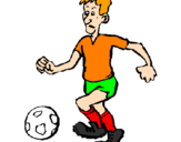 Disegno Giocatore di calcio  pitturato su alfonso