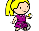 Disegno Ragazza che gioca a tennis  pitturato su Tennis donna