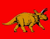 Disegno Triceratops pitturato su Scirin 