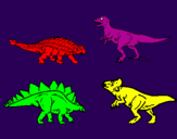 Disegno Dinosauri di terra  pitturato su giuseppe