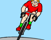 Disegno Ciclista con il berretto  pitturato su snoopy