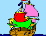 Disegno Barca  pitturato su cico 6