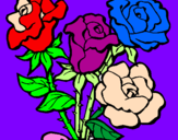 Disegno Mazzo di rose  pitturato su gianluca
