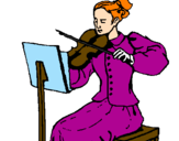 Disegno Dama violinista  pitturato su fefy tvb 