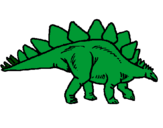 Disegno Stegosaurus  pitturato su sara