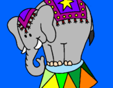 Disegno Elefante in scena  pitturato su aurora