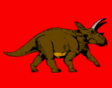 Disegno Triceratops pitturato su LORY
