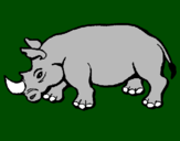 Disegno Rinoceronte  pitturato su daniel