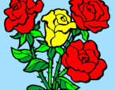 Disegno Mazzo di rose  pitturato su LUISA