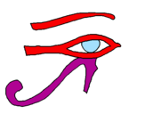 Disegno Occhio di Horus  pitturato su gyttgfgchgfgfgfytytyytygy
