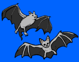 Disegno Un paio di pipistrelli  pitturato su giemelli willims