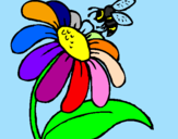Disegno Margherita con ape  pitturato su ALESSANDRO