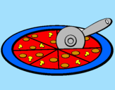 Disegno Pizza pitturato su francesco