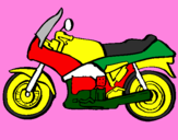Disegno Motocicletta  pitturato su aika