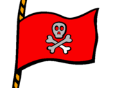 Disegno Bandiera dei pirati pitturato su mattia