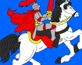 Disegno Cavaliere a cavallo pitturato su snoopy